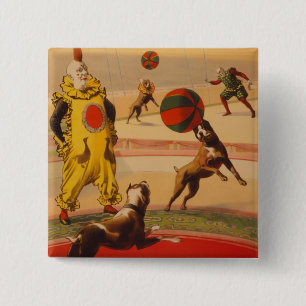 Barnum & Bailey - Marvellous Football Dogs 15 Cm Square Badge