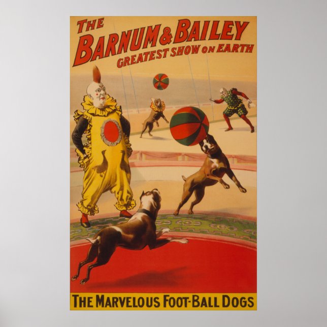 Barnum & Bailey - Marvellous Football Dogs Poster (Front)