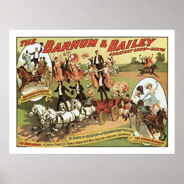 Barnum & Bailey Trick Riders Advertisement Poster (Front)