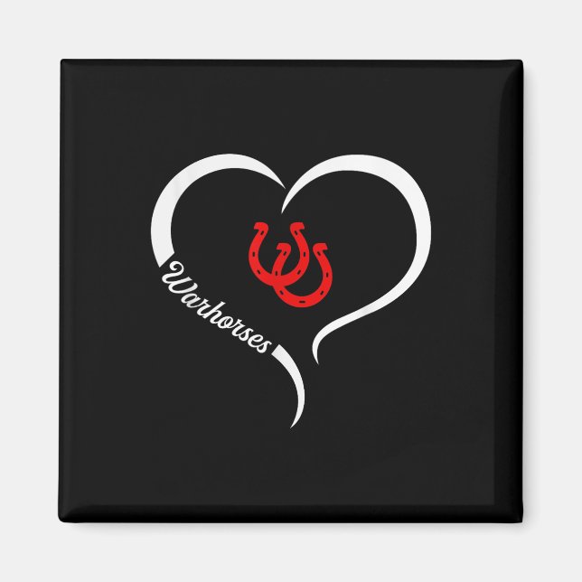 Barnwell Warhorses Logo Half Heart Slogan Hs  Magnet (Front)