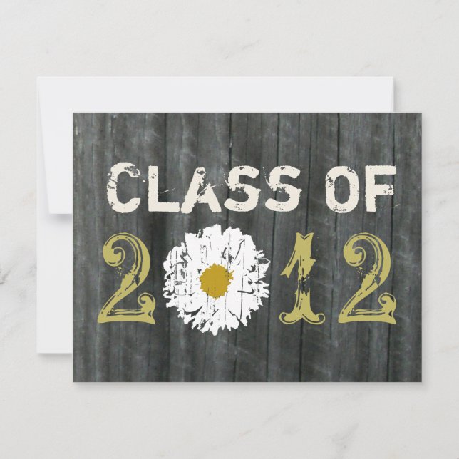 Barnwood and Daisy Graduation Class Of 2012 Invitation (Front)