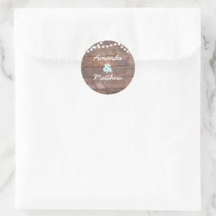 Barnwood Lights Aqua Personalised Classic Round Sticker