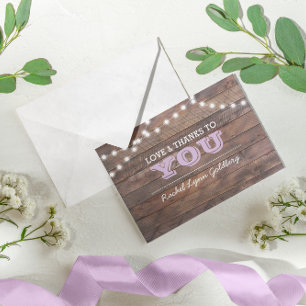Barnwood Lights Lilac Bat Mitzvah Thank You Note Card