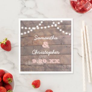 Barnwood Lights Pink Personalised Napkin