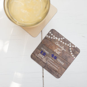 Barnwood Lights Sapphire Personalised Anniversary Square Paper Coaster