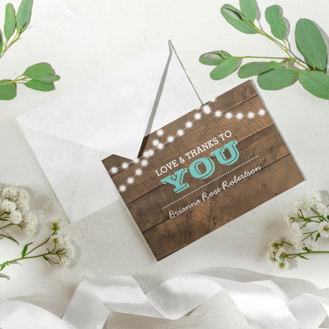 Barnwood Lights Teal Confirmation Thank You Note (Creator Uploaded)