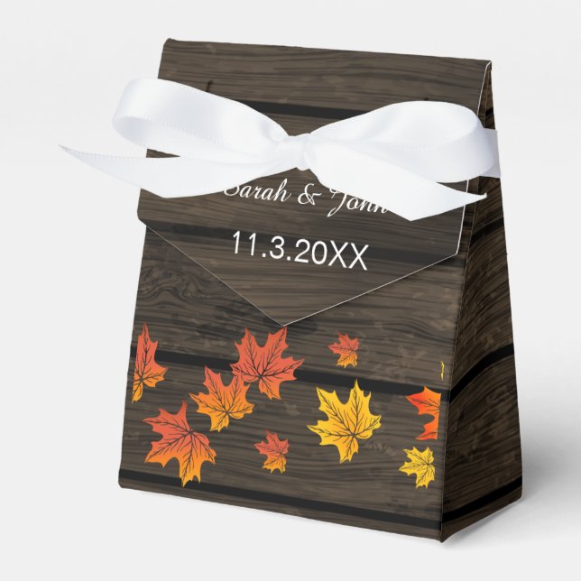 Barnwood Rustic Fall wedding favour box (Front Side)