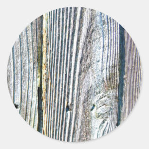 Barnwood wood grain tree bark rustic distressed  classic round sticker