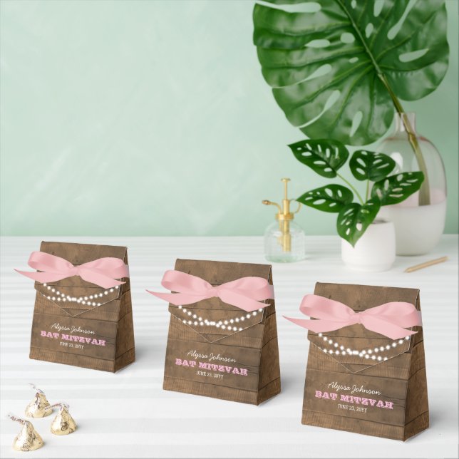 BarnwoodLights Pink Bat Mitzvah Favour Box (Multiple)
