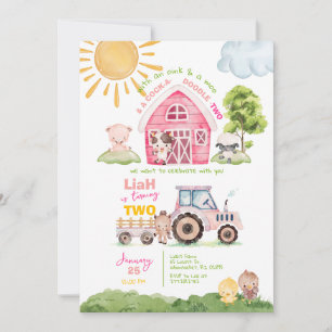 Barnyard 2nd Birthday Invitation