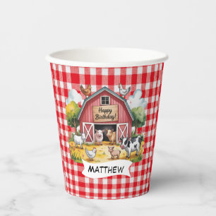 Barnyard Animals 1st. Birthday Party Paper Cups
