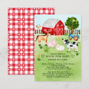 Barnyard Animals Baby Shower Book for Baby Enclosure Card