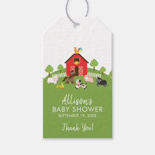 Barnyard Animals Baby Shower Favour Gift Tag