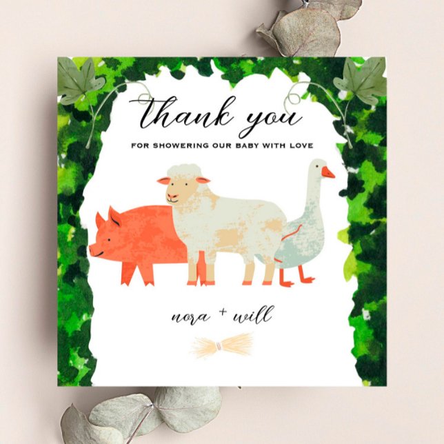 Barnyard Animals - Baby Shower Thank You Card (Creator Uploaded)