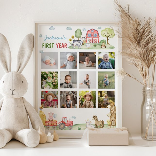Barnyard Animals First Year Photo Milestone Poster (Creator Uploaded)