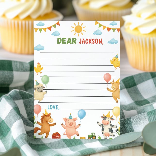 Barnyard Animals Time Capsule Note Message Card (Creator Uploaded)