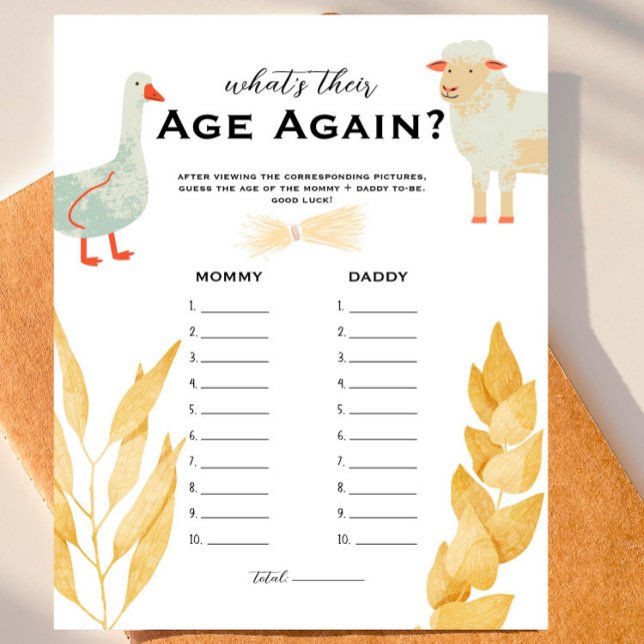 Barnyard Animals - What's Their Age Again Game (Creator Uploaded)