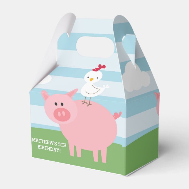 Barnyard Birthday Bash/Party Favour Box (Front Side)