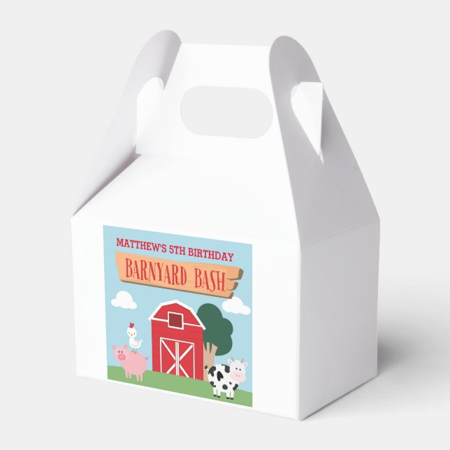 Barnyard Birthday Bash/Party Favour Box (Front Side)