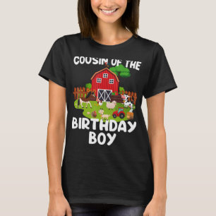Barnyard Birthday Farm Animals Cousin Birthday Boy T-Shirt