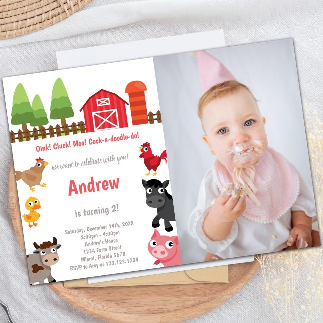 Barnyard birthday invitations with photo (Barnyard birthday invitations with photo)