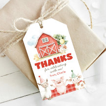 Barnyard Birthday Party Gift Tags