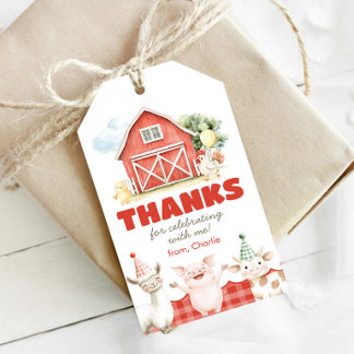 Barnyard Birthday Party Gift Tags
