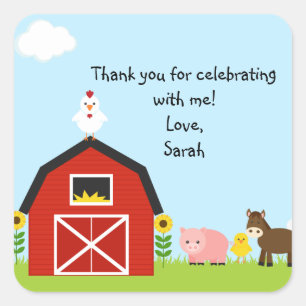 Barnyard Buddies Square Sticker