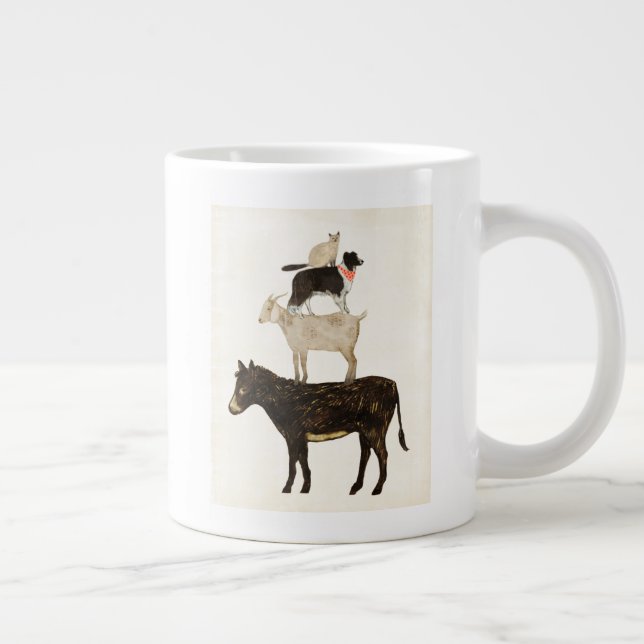 Barnyard Buds - Donkey, Goat, Dog, Cat Large Coffee Mug (Right)