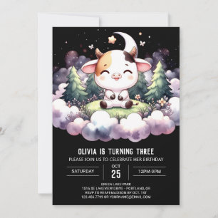 Barnyard Digital Cow Birthday Invitation
