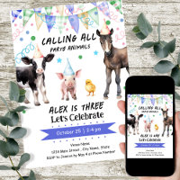 Barnyard Farm Animals 3rd Birthday 
