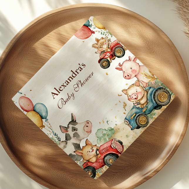 Barnyard Farm Animals Baby Shower Napkin (Creator Uploaded)