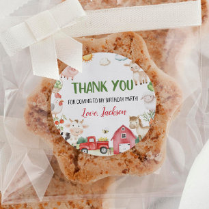 Barnyard Farm Animals Birthday Classic Round Sticker