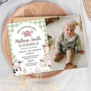 Barnyard Farm Animals Birthday Invitation Photo