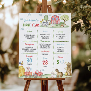 Barnyard Farm Animals Birthday Milestone Sign