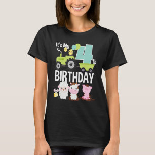 Barnyard Farm Animals It's My 4th Birthday 4 Year T-Shirt