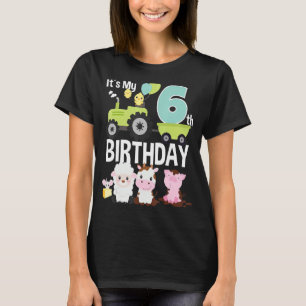 Barnyard Farm Animals It's My 6th Birthday 6 Year  T-Shirt