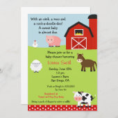 Barnyard Farm Baby Shower Invitation (Front/Back)