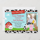 Barnyard Farm Birthday Invitation 5x7 Photo Card (Front)