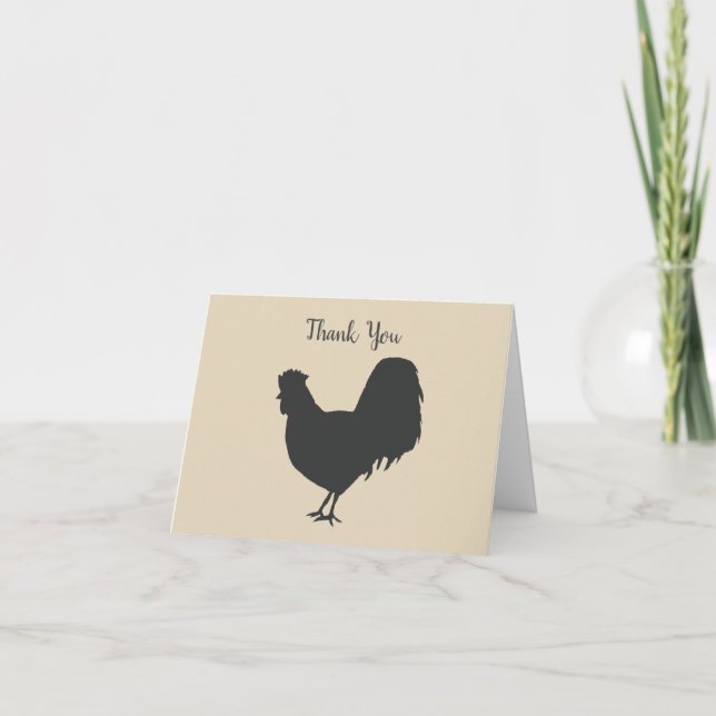 Barnyard Farm Party Rooster Thank You Cards (Front)