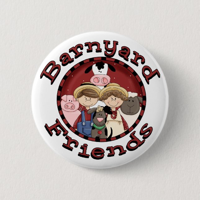 Barnyard Friends Tshirts and Gifts 6 Cm Round Badge (Front)