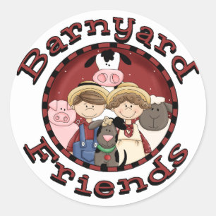 Barnyard Friends Tshirts and Gifts Classic Round Sticker