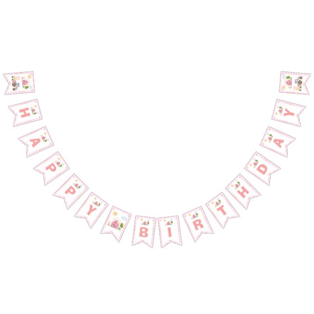 Barnyard Fun Pink 2nd Birthday  Bunting (All)