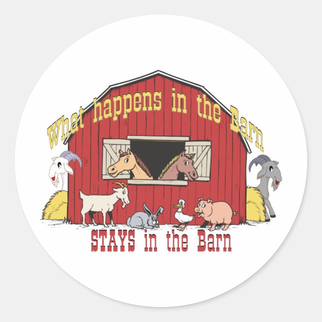 Barnyard Goat Classic Round Sticker (Front)