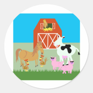 Barnyard Party Classic Round Sticker