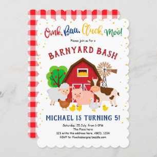 Barnyard, Petting Zoo, Farm Animals, Birthday Invitation