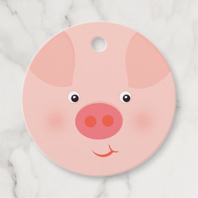 Barnyard Piggy Favour Tags (Front)