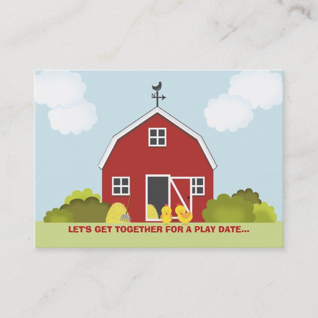 Barnyard Play Date Calling Card (Front)