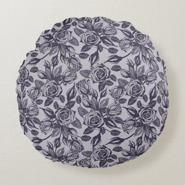 Baron blue round decor pillow (Front)