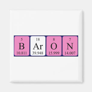 Baron periodic table name magnet